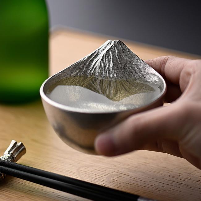 さかさ富士 酒器 ぐい呑み(おちょこ 富士山 錫 かわいい おしゃれ お 