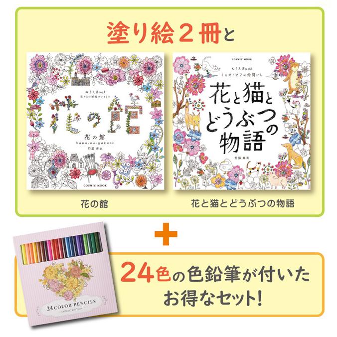 新装版 花と夢いっぱいのぬりえセット(ぬりえ 花 夢 大人 子ども