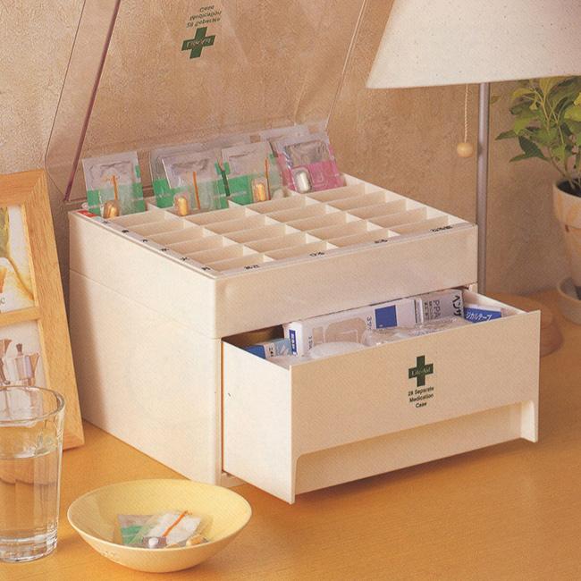 薬用整理箱　小物入れ　 引き出し16杯 シンコハンガー ライフエイド くすり整理ストックケース(薬箱 小分け