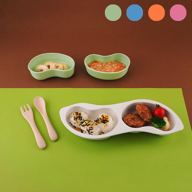soramame カトラリー＆プレートセット(ベビー 食器 バンブー 離乳食