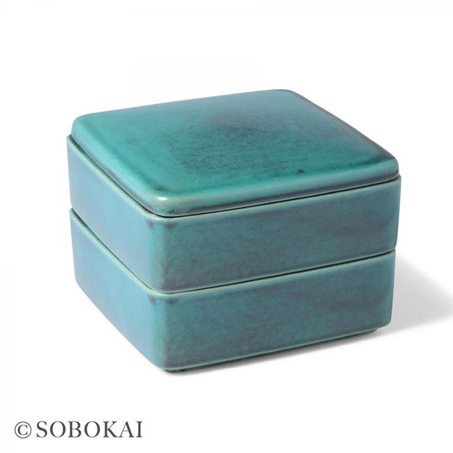 SOBOKAI ソボカイ トルコ青釉 角お重 2段(お正月 おせち お節 SOBOKAI ソボカイ トルコ青釉 角お重 2段(お正月 おせち お節