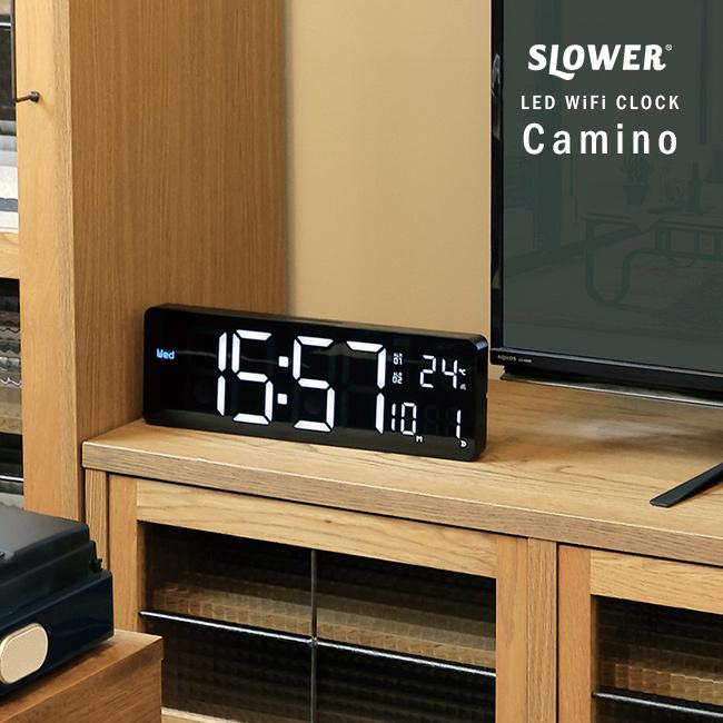 SLOWER LED WiFi 電波時計 カミーノ ブラック SLW428(壁掛け時計