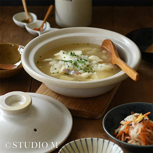 studio m' スタジオエム 亀福 8号土鍋(土鍋 8号 陶器 鍋 2人 〜 4人