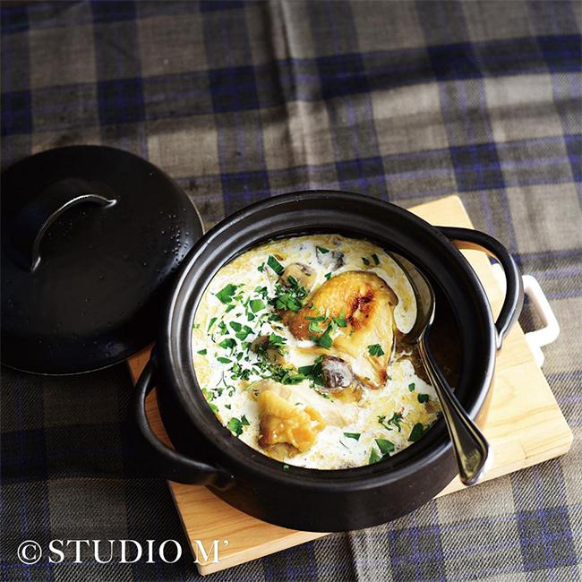 studio m' スタジオエム ナヴァラン 6号 浅鍋(土鍋 浅い 浅め 調手鍋