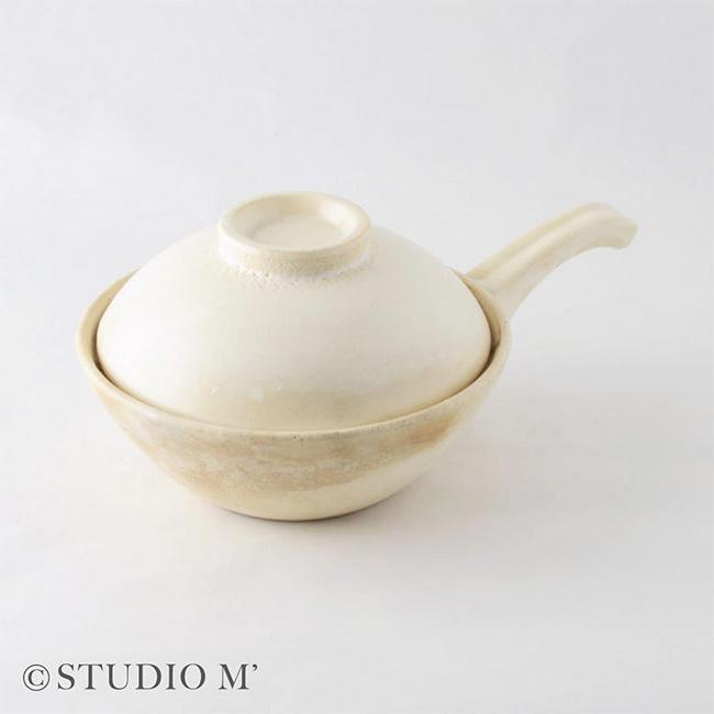 studio m' スタジオエム 手付雑炊鍋(雑炊鍋 片手鍋 土鍋 食卓 に