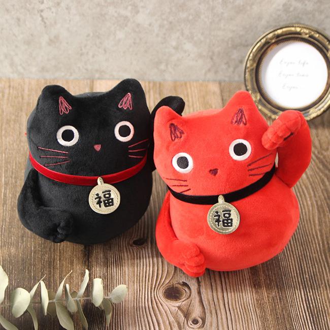 たままねきぬいぐるみ J573 招き猫 まねき猫 まねきねこ かわいい ぬいぐるみ 置き物 置物 赤 黒 黒猫 手の向き 即納 Ta7 キレイスポット 通販 Yahoo ショッピング