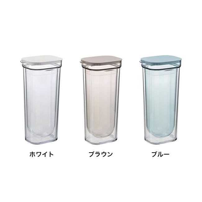 ダブルウォールカラフェ 1L(ピッチャー 冷水筒 蓋付き おしゃれ