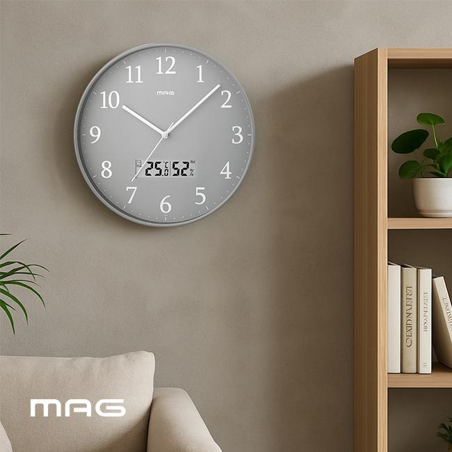 電波時計 グリージョ W-816 GY-Z(電波掛け時計 壁掛け 大型 大きい