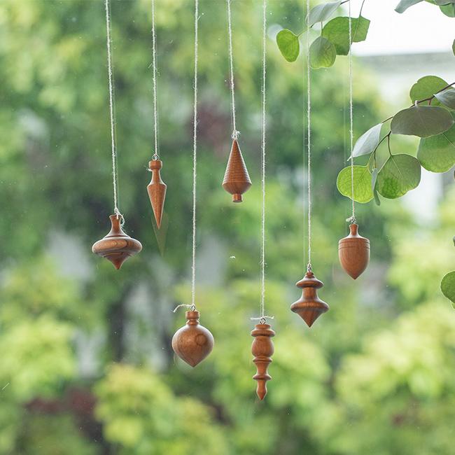 チークのオーナメント 7種(クリスマス オーナメント 木製 北欧