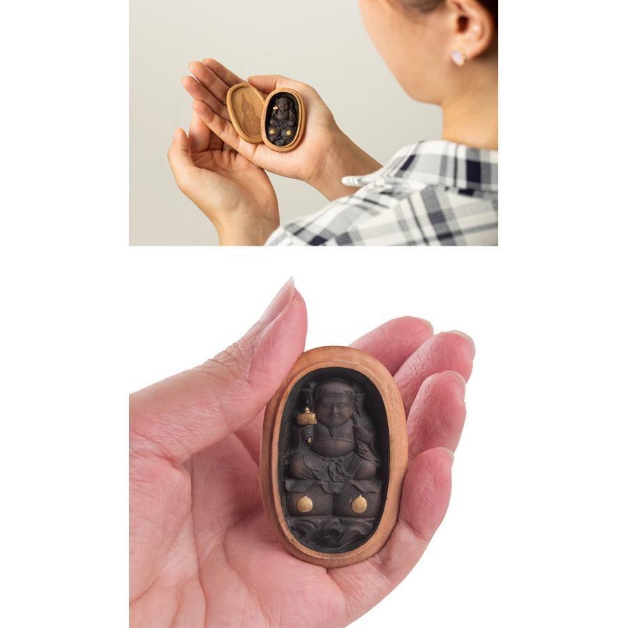 豊臣秀吉公の三面大黒天懐中念持仏 T00093(大黒天 御守 お守り 御守り