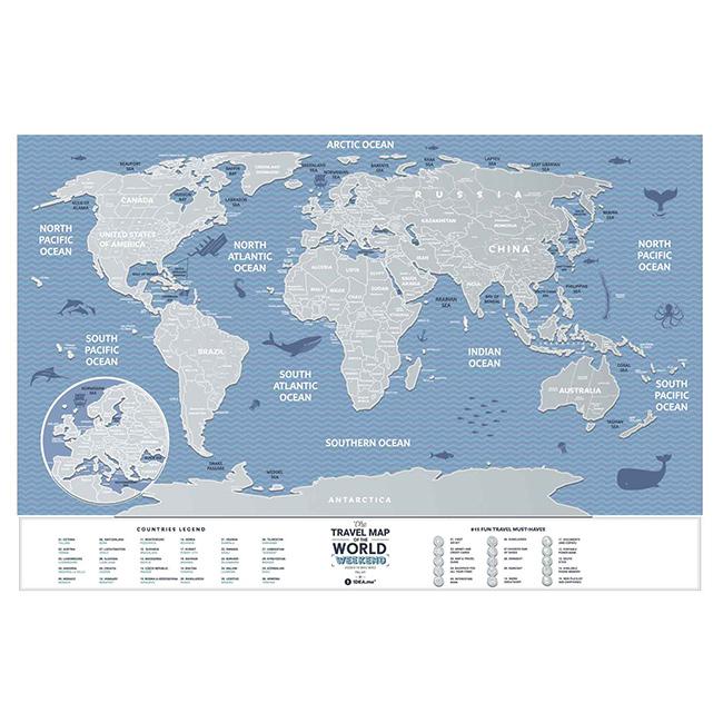 Travel Map Weekend World トラベルマップ ワールド ウィークエンド(世界地図 ポスター インテリア 壁面 装飾 ...