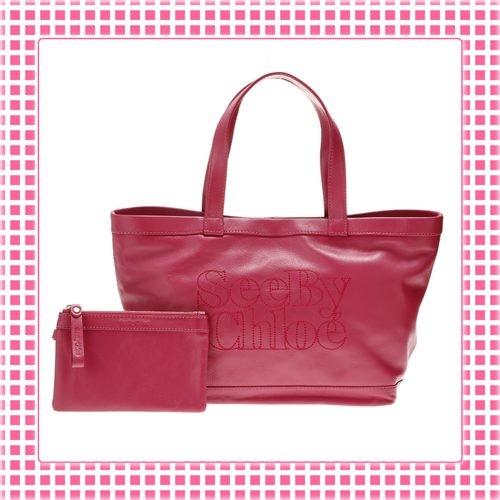 大注目 大人買い 女子力 ポケット エレガント 収納 旅行 フランス シーバイクロエ エポーレ ポーチ付トートバッグ 9s7598 レッド系 ポルテ 高級牛革仕様 Chloe By See バッグ