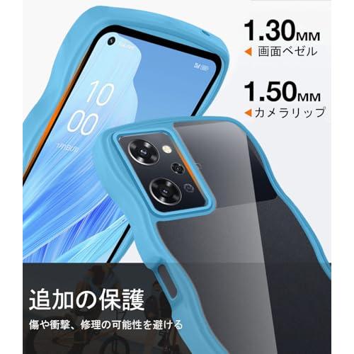 クリア OPPO Reno9 A/OPPO Reno7 A ケース かわいい 波状フレーム