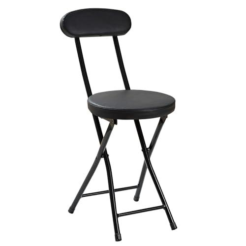 VECELO 折りたたみチェア パイプ椅子 折り畳み 背もたれ スリム 軽量 持ち運び 完成品 組立不要 座面高46.5cm 耐荷重100kg | 