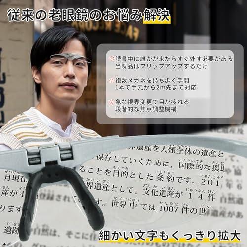 拡大鏡 跳ね上げ ルーペリムレス拡大眼鏡 メガネ型ルーペ ブルーライトカット スポーツグラスフレーム 拡大 眼鏡 遠近両用 かくだい鏡 拡大鏡 |  | 02