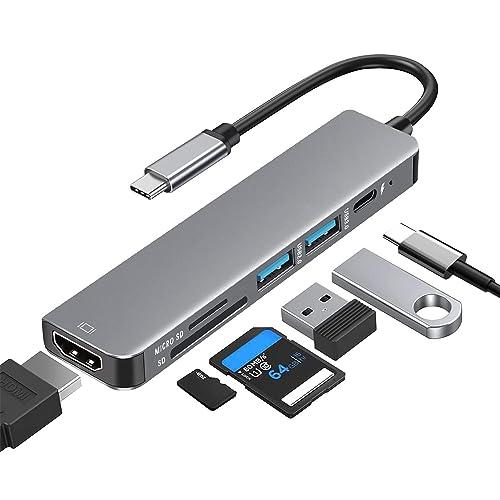 USB C ハブ USB ハブ USB ウルトラスリム 6-in-1 マルチポート USB ハブ Type-C 急速充電 100W 4K HDM | 