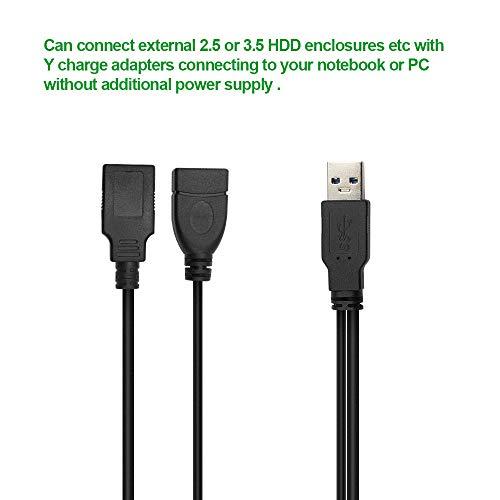 Duttek USB 3.0 二股ケーブルUSB 3.0 Aオスto USB 3.0 Aメス& USB 2.0 メス延長ケーブル 同期データ充電 |  | 02