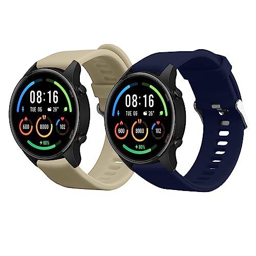 kwmobile 2x バンド Xiaomi Mi Watch/Mi Watch Color Sport対応 ベルト - シリコンバンド ソフト | 