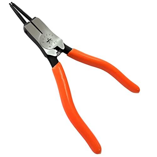 フジ矢 スナップリングプライヤー (握ると先端が開く軸用・直爪) 先端直径φ2.0mm リング使用範囲10-40mm 替え爪式 185mm FO | 