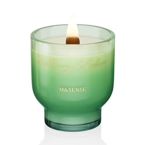 M&SENSE 焚き火の音がするキャンドル アロマキャンドル 木芯 270g 55
