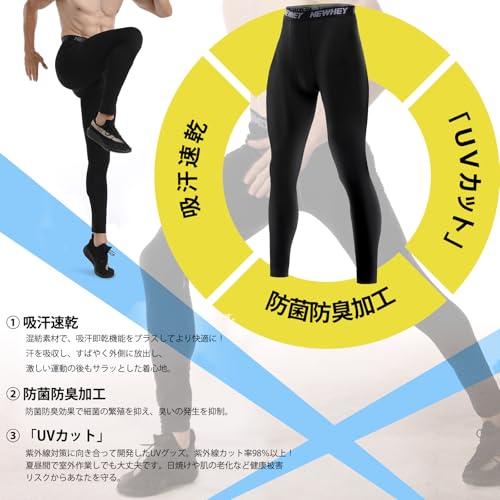 NEWHEY] スポーツタイツ メンズ 2枚セット コンプレッションウェア