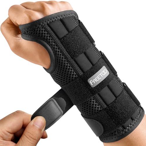 FREETOO 手首 サポーター最新昇級版軽量金属ステー固定 3Dメッシュ構造 蒸れない 男女兼用 家事 育児 パソコン/スマホ操作 日常生活 | 