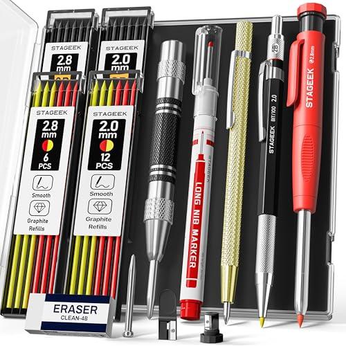STAGEEK 建築用シャーペン 14点セット 2.8mm大工用シャープペンシル