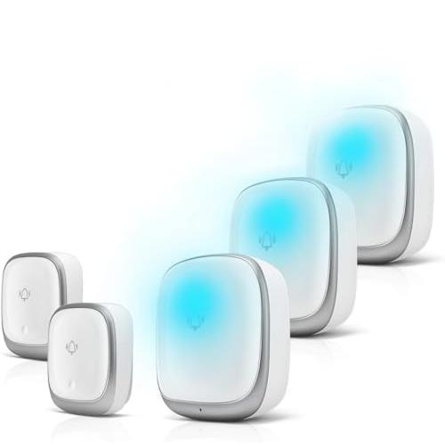 KULUSUPA ワイヤレスチャイム 玄関チャイム 電池不要 自動発電 音と光