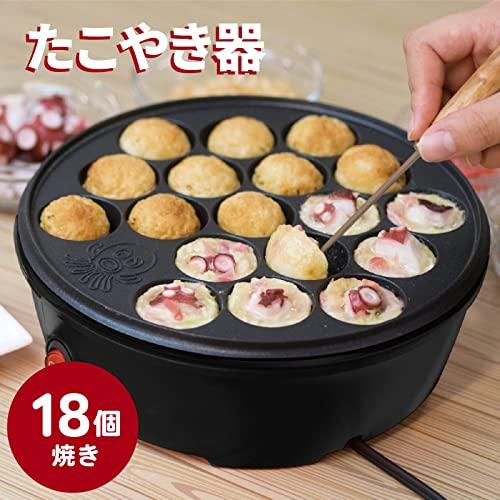 オーム電機 たこやき器 たこ焼き器 卓上 フッ素樹脂加工プレート 18個焼き ブラック COK-E-T65-AH-K 08-3291 OHM |  | 01