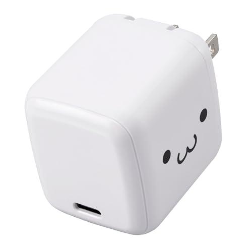 エレコム 充電器 65W USB PD対応 小型 Type-C 1ポート PPS対応 GaN II採用 PSE認証 しろちゃん(ホワイト×ブラッ | 