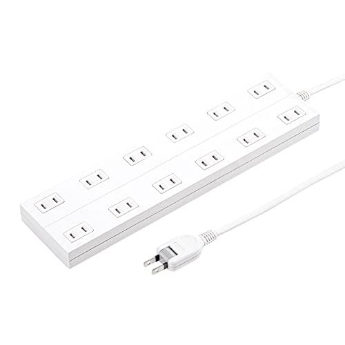 サンワサプライ(Sanwa Supply) 電源タップ 12個口・2P・3m 裏面マグネット ホコリ防止シャッター スイングプラグ ホワイト T | 