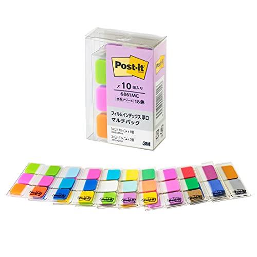 全色セットポストイット フィルム 付箋 インデックス 見出し 厚口 マルチカラー 全色入り スペシャルパック 6861MC | 