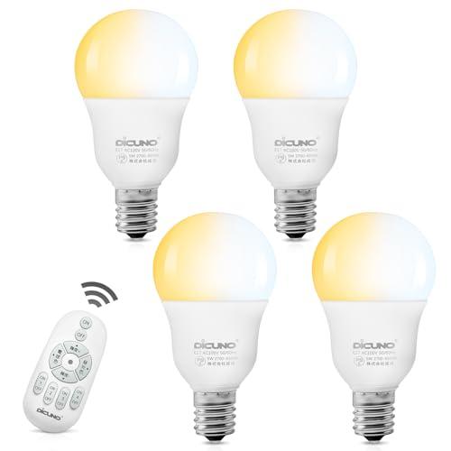 DiCUNO LED電球E17 500lm 調光調色リモコン付き4個入 2セット DiCUNO LED電球 E17口金 50W形相当 5W 500lm 調光 調色 リモコン