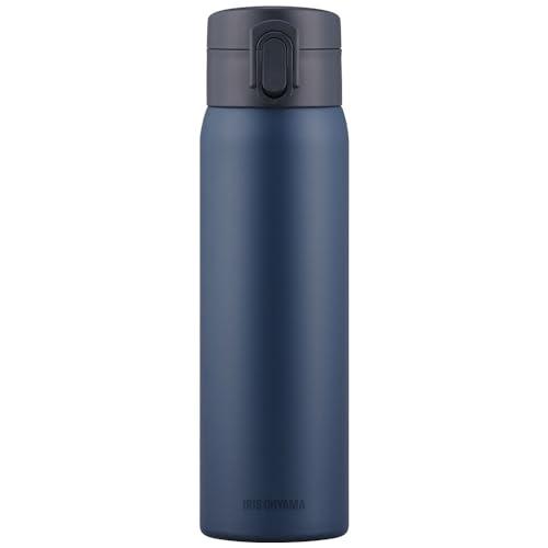 アイリスオーヤマ 水筒 ワンタッチ マグボトル 500ml ネイビー 真空断熱6時間キープ! 保温69℃以上保冷7℃以下 片手でオープンすぐ飲め | 