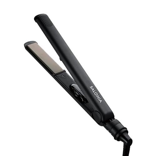 SALONIA サロニア ストレートアイロン ヘアアイロン 24mm 耐熱ポーチ付 海外対応 SL-004S ブラック | 