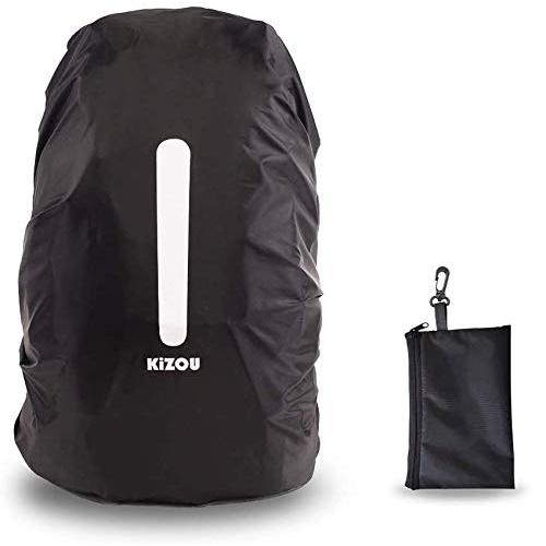 KiZOU 最新版 レインカバー 反射テープ クロスバックル 4倍以上強力防水 風飛び防止 夜間安全 盗難防止 4サイズ ザック リュック カバ | 