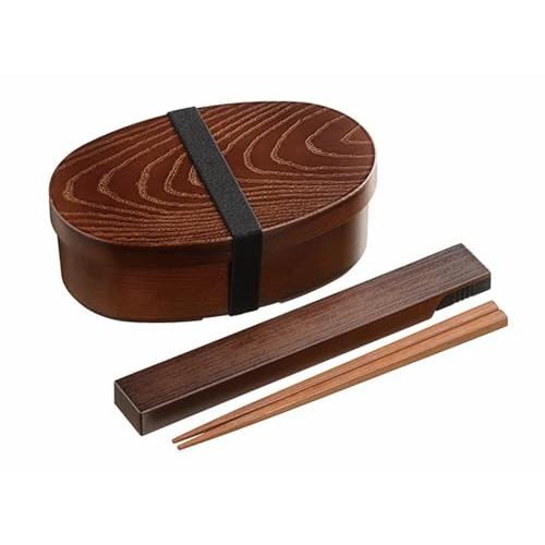 カクセー 弁当箱 曲げわっぱ 風 お弁当箱 小判型 500ml 食洗機対応 電子レンジOK 箸 箸ケース ゴムバンド 付き 日本製 TW-13 | 