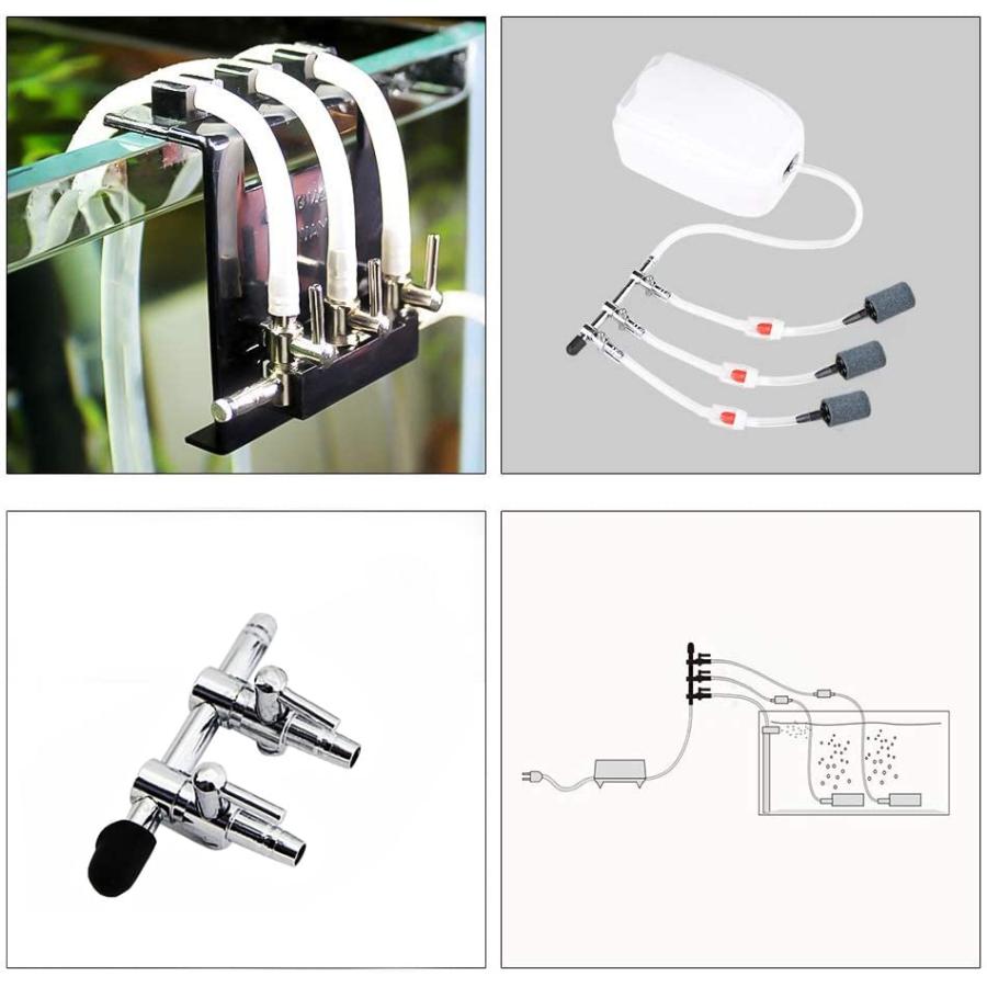 CTRICALVER エアチューブ 3分岐 & 逆流防止弁 & キスゴム 水槽 エアーポンプ エアレーション アクアリウム バブルカウンター チ |  | 02