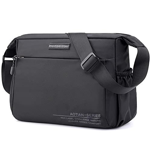 [zhongningyifeng] ショルダーバッグ メンズ 斜めがけ 大容量 軽量 かばん 撥水 ナイロン ワンショルダー (black) | 