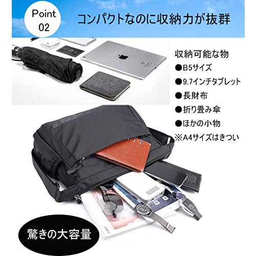 [zhongningyifeng] ショルダーバッグ メンズ 斜めがけ 大容量 軽量 かばん 撥水 ナイロン ワンショルダー (black) |  | 02