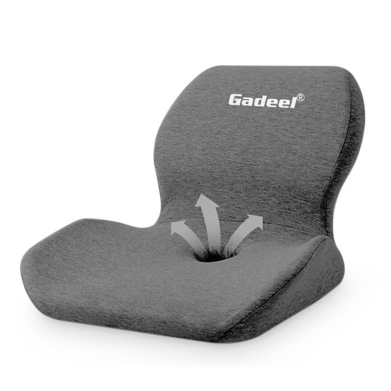 整体師推薦Gadeel 座布団 低反発クッション 腰痛クッション 一体型 ランバーサポート骨盤サポート 姿勢矯正 背もたれ 腰痛対策 中空設計 | 