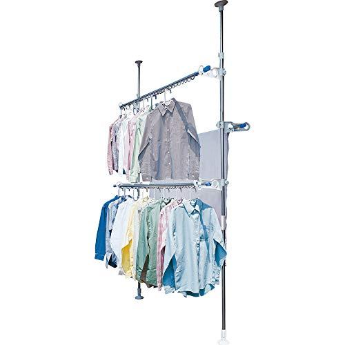 アイリスオーヤマ 洗濯物干し ベランダ 物干し 突っ張り ステンレス 高さ210-300cm SVI-300NR | 