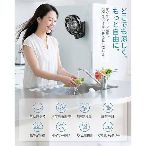 KEYNICE 卓上扇風機 クリップ 小型 5WAY仕様 (卓上/吊り下げ/壁掛け