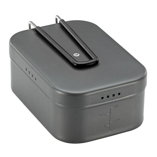キャンピングムーン(CAMPING MOON) 極厚 メスティン 2合 ラージ 吹きこぼれ防止溝 湯切り穴 付き アウトドア 極厚メスティン 飯 | 