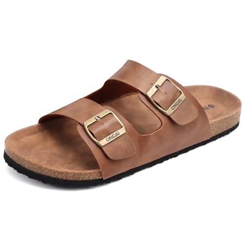 [ONCAI] ファッションサンダル メンズ コルクサンダル AW4027-ブラウン-1 27.0 cm | 