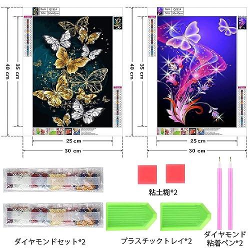 サムコス ダイヤモンドアート キット ダイヤモンドの絵画 2個セット きれい 全面貼り付け ダイヤモンドアート 5D 初心者 大人の子供 DIY |  | 01