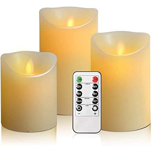 AnnTec LEDキャンドルライト ロウソク 本物の炎のようにゆらめく3点