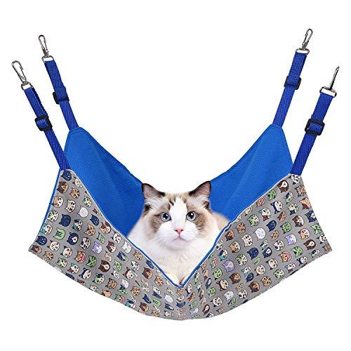 猫 ハンモック Blueekin キャットハンモック ヒモ調整 56cm x 46cm 耐荷重10KG 大きい ペット ベッド ねこハンモック | 