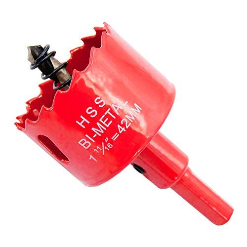 TIDEWAY-JP ホールソー バイメタル 穴あけ ドリルビット 切削工具 鉄 アルミ 石膏ボード プラスチック 木材などに 切削直径42mm | 
