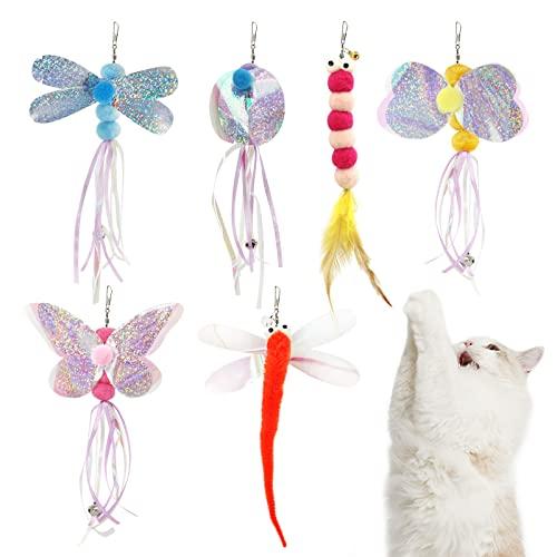 SONGWAY 猫 おもちゃ 猫じゃらし ねこ玩具 昆虫 ピンク毛虫 ６点セット用 | 